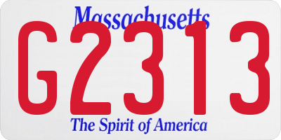 MA license plate G2313