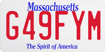 MA license plate G49FYM