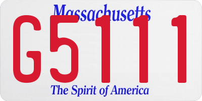MA license plate G5111