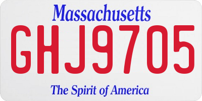 MA license plate GHJ9705