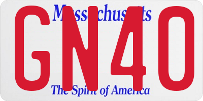 MA license plate GN40