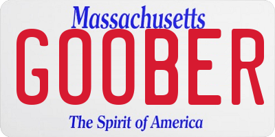 MA license plate GOOBER