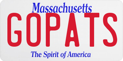 MA license plate GOPATS