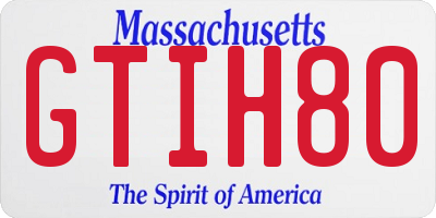 MA license plate GTIH80