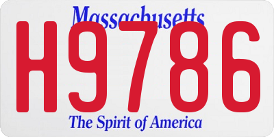 MA license plate H9786