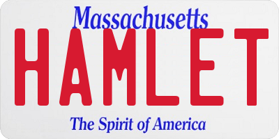 MA license plate HAMLET