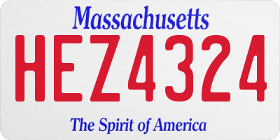 MA license plate HEZ4324