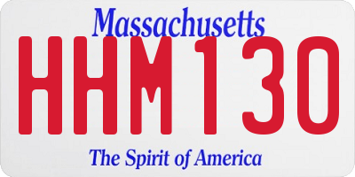 MA license plate HHM130