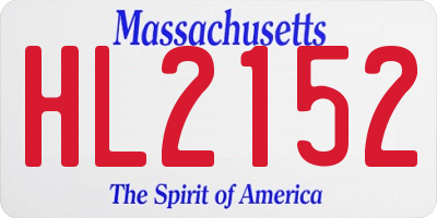 MA license plate HL2152