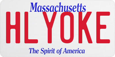 MA license plate HLYOKE