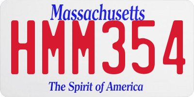 MA license plate HMM354