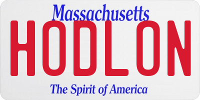 MA license plate HODLON