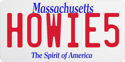 MA license plate HOWIE5