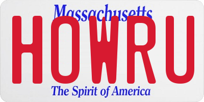 MA license plate HOWRU