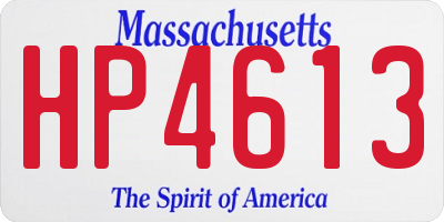 MA license plate HP4613