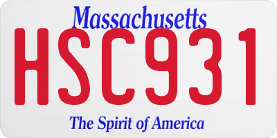 MA license plate HSC931