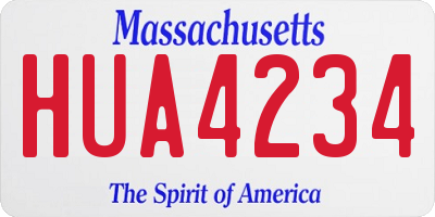 MA license plate HUA4234