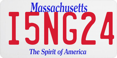 MA license plate I5NG24