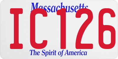 MA license plate IC126