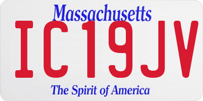 MA license plate IC19JV