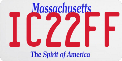 MA license plate IC22FF