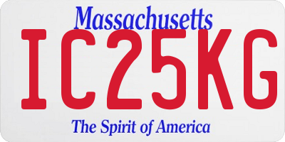 MA license plate IC25KG