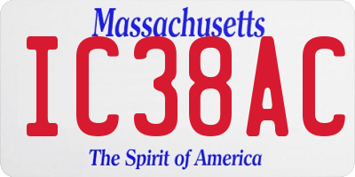 MA license plate IC38AC