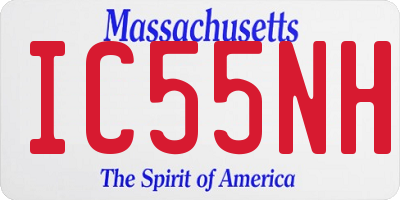 MA license plate IC55NH