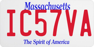 MA license plate IC57VA