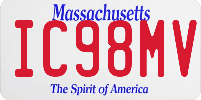 MA license plate IC98MV