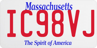 MA license plate IC98VJ