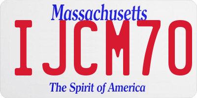 MA license plate IJCM70