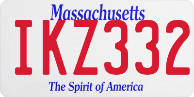 MA license plate IKZ332