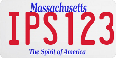 MA license plate IPS123