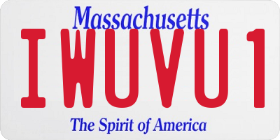 MA license plate IWUVU1