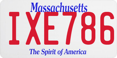 MA license plate IXE786