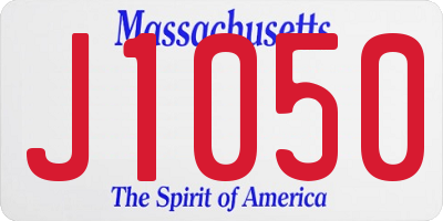 MA license plate J1050