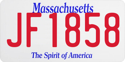 MA license plate JF1858