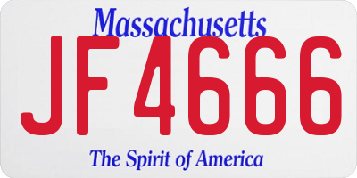 MA license plate JF4666