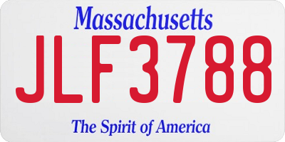 MA license plate JLF3788