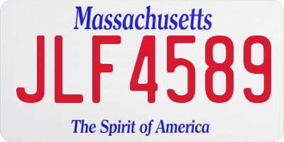 MA license plate JLF4589