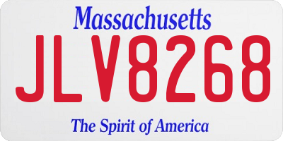 MA license plate JLV8268