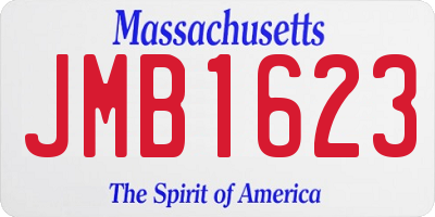 MA license plate JMB1623