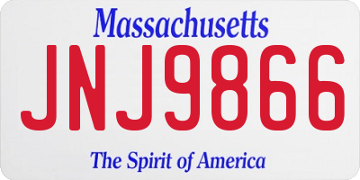 MA license plate JNJ9866