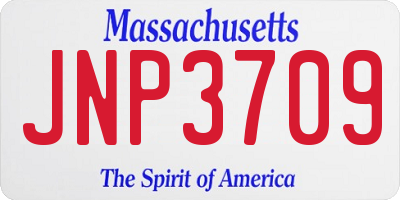 MA license plate JNP3709