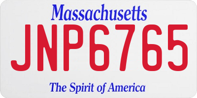 MA license plate JNP6765