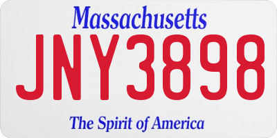 MA license plate JNY3898