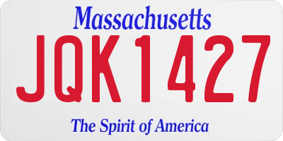 MA license plate JQK1427