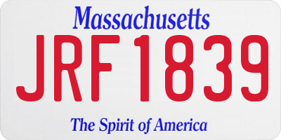 MA license plate JRF1839