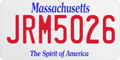 MA license plate JRM5026